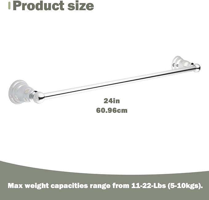 3-Piece Bathroom Hardware Set, Polished Chrome Towel Bar, Toilet Paper Holder & Towel Ring – Rust-Resistant Bath Accessory Set for Modern Bathrooms, Easy Install, Heavy-Duty Wall Mount