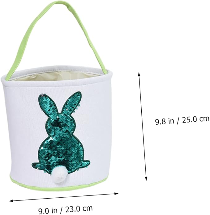 1pc Easter Bunny Basket Cute Canvas Candy Bag for Egg Hunts and Daily Storage Holiday for Fun and Practical Decoration