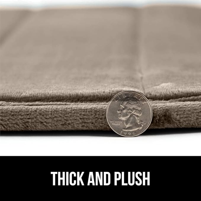 GORILLA GRIP Memory Foam Bath Mat, Soft Absorbent US Designed Bathroom Rug, Gripping Dots Machine Washable Bathmat, Cushioned Floor Mats, Shower Sink Rugs Room Décor Accessories, 36x24 Taupe