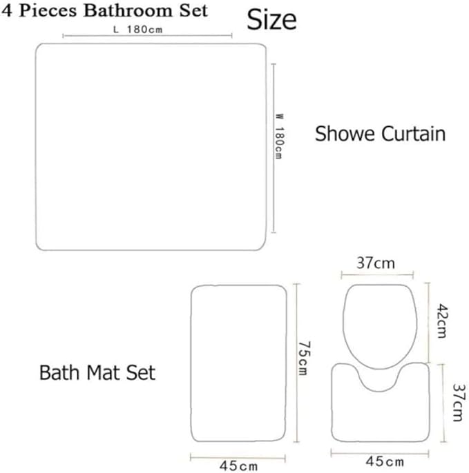 4-Piece Bathroom Set Stars Black Witch Skull Moon Divination Gothic Shower Curtain Rug Set Non-Slip Bath Mat Toliet Cover Bathroom Shower Curtains-4-Piece_Set