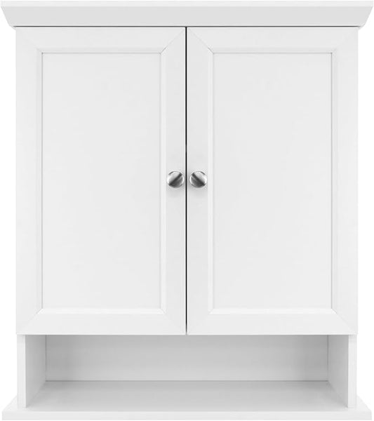MCS 23x26 White Medicine Cabinet Organizer, Wall Mounted Bathroom Cabinet for Over-The-Toilet Storage, Bathroom Furniture & Restroom Organizer