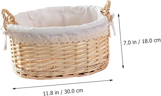 Woven Storage Basket for Desktop Organization Handcrafted Natural Beige Basket for Toys Cosmetics and Snacks Stylish Home Office Decor and Practical Storage