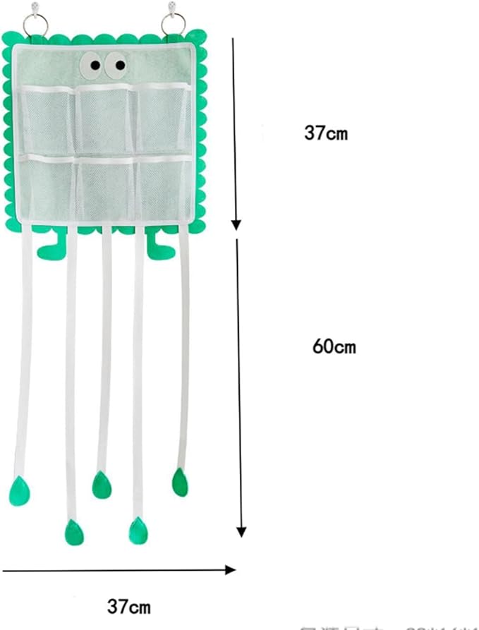 Hanging Hair Clip Organizer with Multiple Storage Pockets, Hair Bow Holder for Girls, Barrettes and Scrunchies Storage Solution, Hair Accessories Organizer (Green)