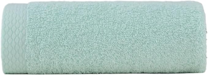 3 Pack Solid Color Cotton Towels, Bath and Face Towels Set, 32S, 92g(Green)