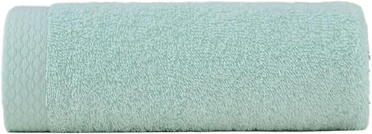 3 Pack Solid Color Cotton Towels, Bath and Face Towels Set, 32S, 92g(Green)
