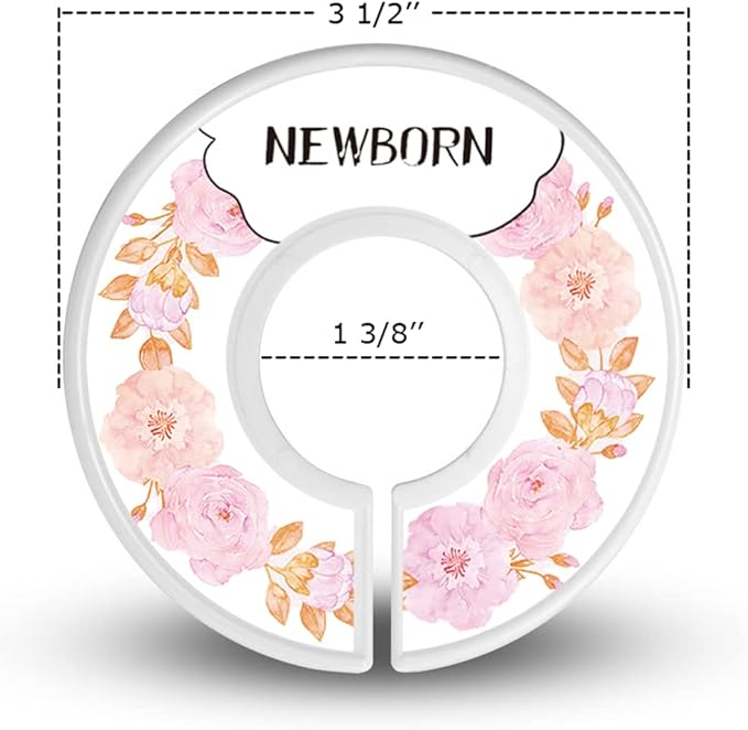 Baby Closet Size Dividers for Clothes - Set of 10 from Newborn to Toddler and 2 Blanks with Colored Box- Flower Designs Baby Closet Organizer for Nursery - Baby Clothes Organizer for Girl - [Floral]