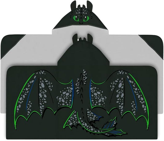 How to Train Your Dragon Toothless Super Soft Bath/Pool/Beach Soft Cotton Terry Hooded Towel Wrap, 24 in x 50 in, (Officially Licensed Product) by Franco