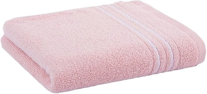 Solid Color Cotton Towel Set 3 Pack, Soft Absorbent Oversized Face Towels, 33x72cm for Home(Pink)
