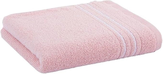 Solid Color Cotton Towel Set 3 Pack, Soft Absorbent Oversized Face Towels, 33x72cm for Home(Pink)