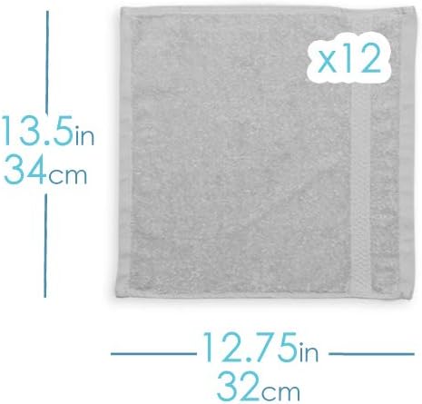Hearth & Harbor Washcloths 12 Pack - 100% Cotton Washcloth for Body and face, High Absorbent and Soft 13"x13" Body Wash Cloth, Quick Dry - Purple Washcloths