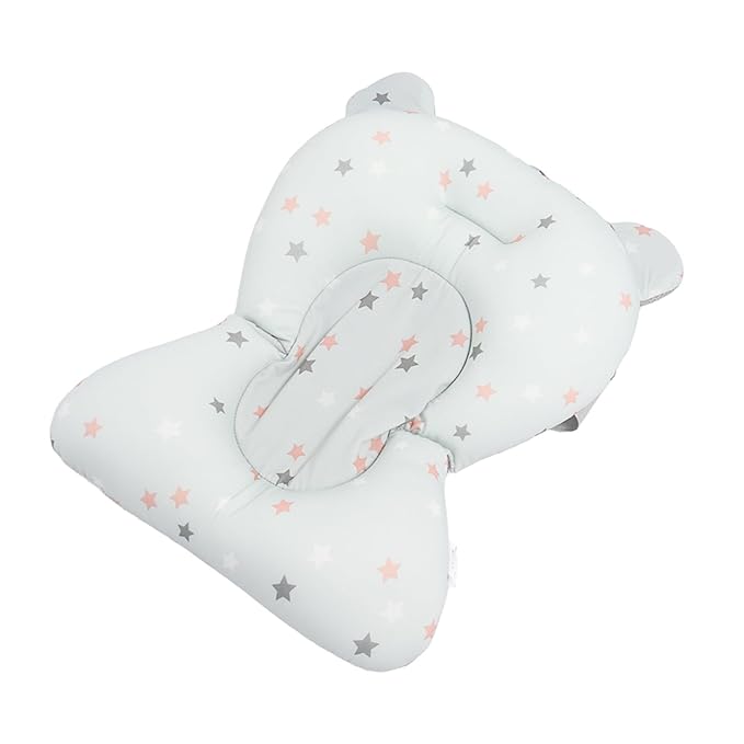 Baby Bath Pad, Breathable Soft Sink Baby Bath with Connectable Bath Mat, Baby Bath Seat, Baby Bathtub Mat, Adjustable Nonslip Newborn Toddler Bath Cushion for 0 to 12 Months