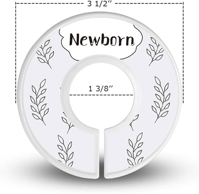 Baby Closet Dividers - Set of 10 from Newborn to Toddler and 2 Blanks with Colored Box - Gray Boho Designs Baby Closet Organizer for Nursery - [Gray Boho]