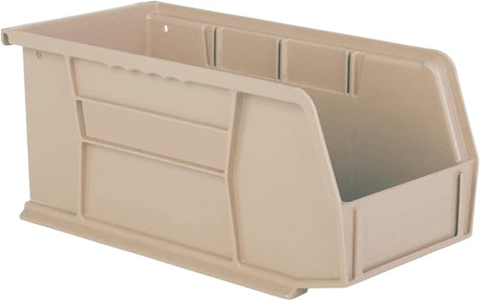 Hudson Exchange 11" x 5-1/2" x 5" Plastic Stackable Storage Bin and Hanging Container (Stone, 1 Pack)