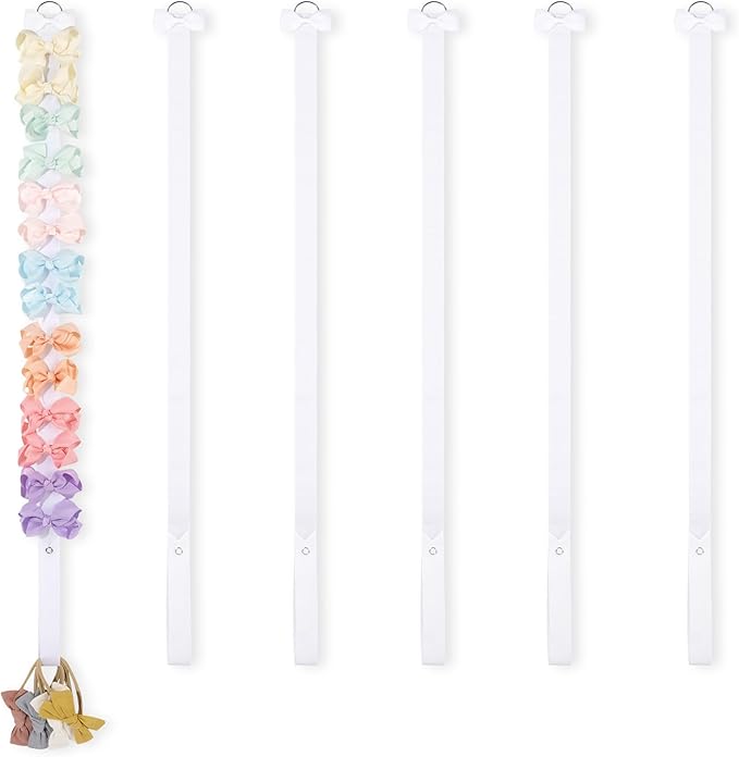 POVETIRE 6PCS Bow Holder Hair Bow Organizer, Hair Clips Storage Bow Holder for Girls Hair Bows, Baby Headband Hair Accessories Organizer Display Wall Hanging for Nursery Decors