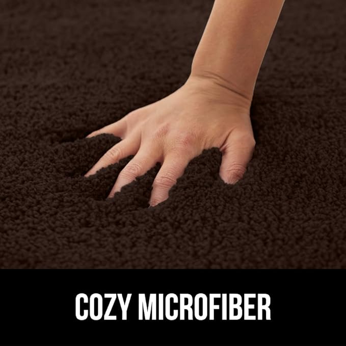 GORILLA GRIP Bathroom Rugs, Ultra Soft Absorbent Mat, Thick Plush Bath Rug, Machine Washable, Microfiber Quick Dry, Mats for Shower, Bathtub and Floor, Home Decor Accessories, 24x17, Brown