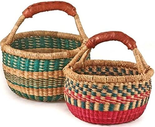 9" -11" Across Children's Small Bolga African Bolga Ghana Basket Fair Trade toys Easter Eggs basket (COLORS VARY) 1 EA