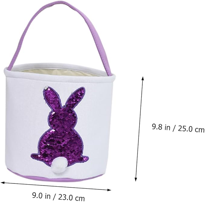 1pc Easter Bunny Storage Basket Soft Carrying Bag for Adorable Candy and Egg Organizer for Easter Decorations and Parties