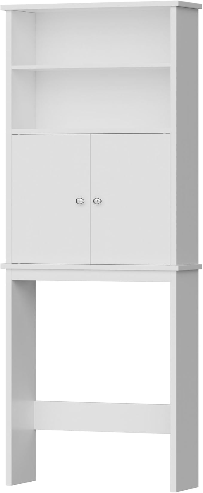 Walsunny Over The Toilet Storage Cabinet, Bathroom Organizer with Open Shelves and Double Doors, Space Saving Toilet Storage