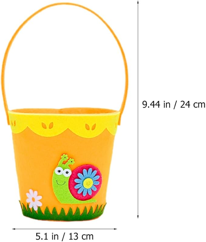 Cabilock Easter Non-woven Fabric Basket Handle Cute Cartoon Storage for Boys and Girls for Organizing Toys Snacks and Easter Surprises Lightweight and Portable Design
