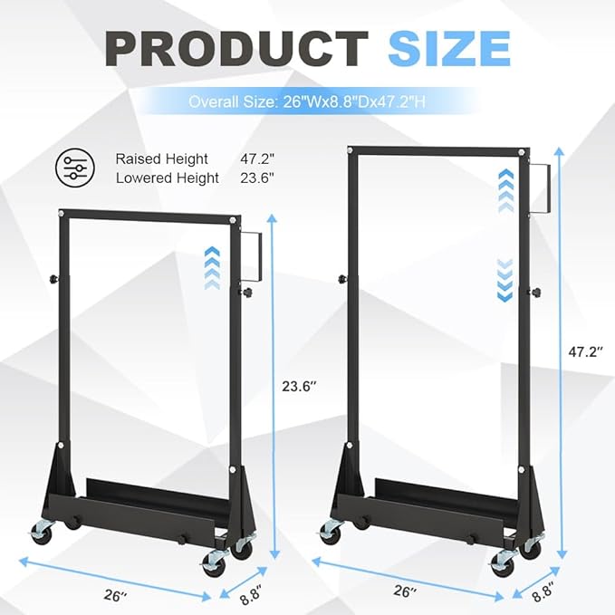 Yeeoy Rolling Parts Cabinet Floor Stand with Wheels, Metal DoubleSided Floor Stand, Utility Cart Storage Cabinet Cart for Warehouse Garage Transportation, Black
