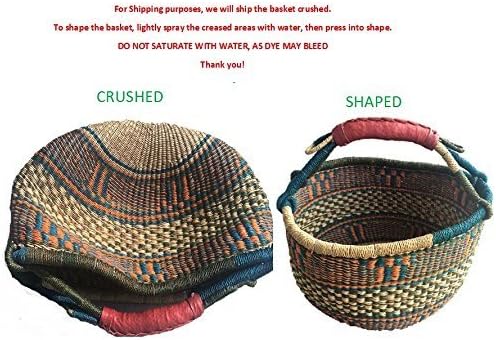Children's Mini Bolga 7"- 9" Across African Bolga Ghana Basket Fair Trade toys Easter Eggs basket (COLORS VARY) 1 EA