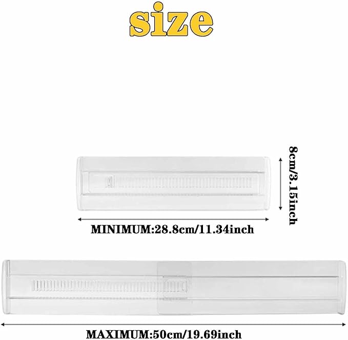 4 Pack Drawer Dividers for Clothes, 3.15" High 11.34"-19.69" Adjustable Expandable Dresser Drawer Organizer, Clear Plastic Separators for Dresser, Baby Clothing, Underwear, Cosmetic