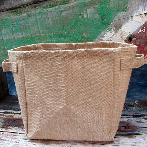 PoshNPretty Natural Burlap Storage Utility Laminated Basket 9" x 9" x 7" (1 Bag)