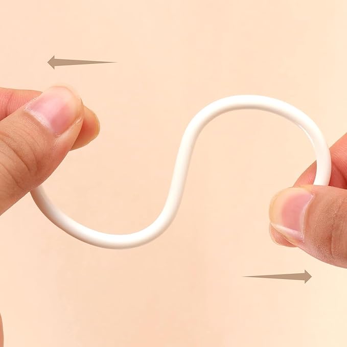 20 Pack 2.5 Inch Rubber Plastic S Hook for Hanging Baby Headband Hair Accessories Baby Bib NecklaceJewelry Hat Holder (White-20PCS)