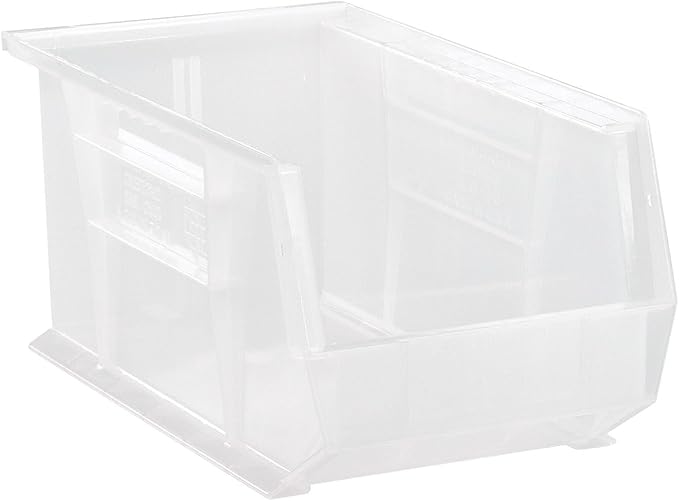 Hudson Exchange 15" x 8" x 7" (6 Pack) Plastic Stackable Storage Bin and Hanging Container, Clear