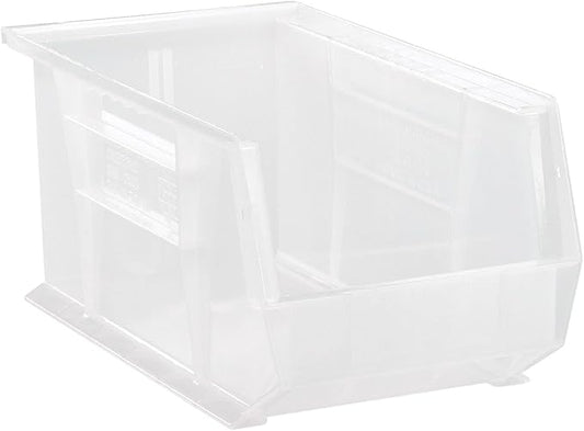 Hudson Exchange 15" x 8" x 7" Plastic Stackable Storage Bin and Hanging Container, Clear