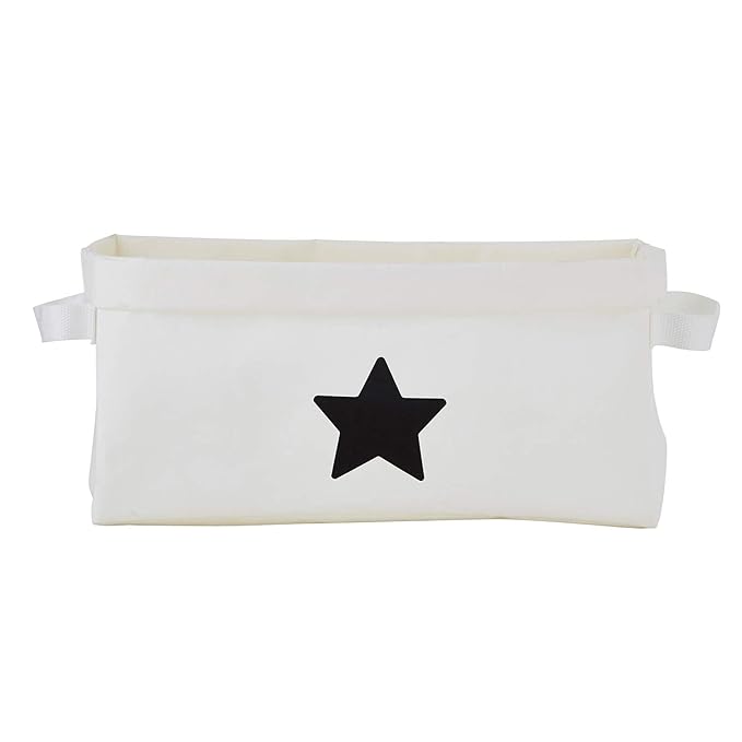 Stephan Baby Washable Paper Organizer Storage Cube, White Star