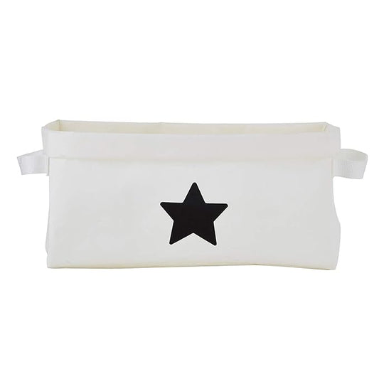 Stephan Baby Washable Paper Organizer Storage Cube, White Star