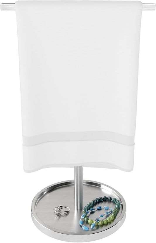 Hand Towel Holder Stand, Countertop Hand Towel Stand for Bathroom Kitchen, T-Shape Adjustable Hand Towel Holder, Brushed Nickel