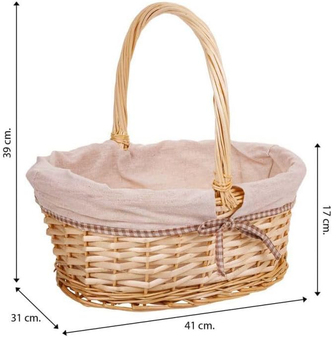 Wicker Lined Baskets Set 3 Pieces