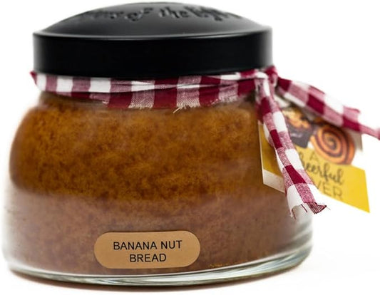 A Cheerful Giver - Banana Nut Bread Mama Scented Glass Jar Candle (22oz) with Lid & True to Life Fragrance Made in USA