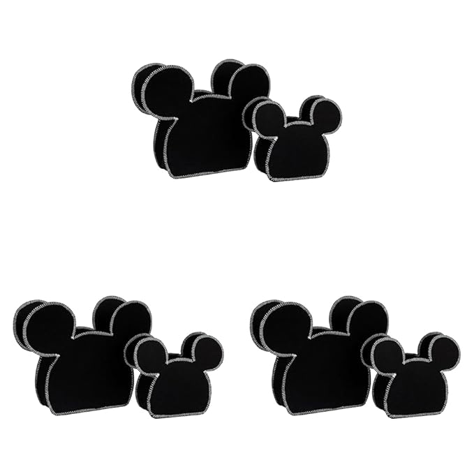 Disney Mickey Mouse Shaped Black 2 Piece Felt Nursery Storage Caddy - 1 Large, 1 Small (Pack of 3)