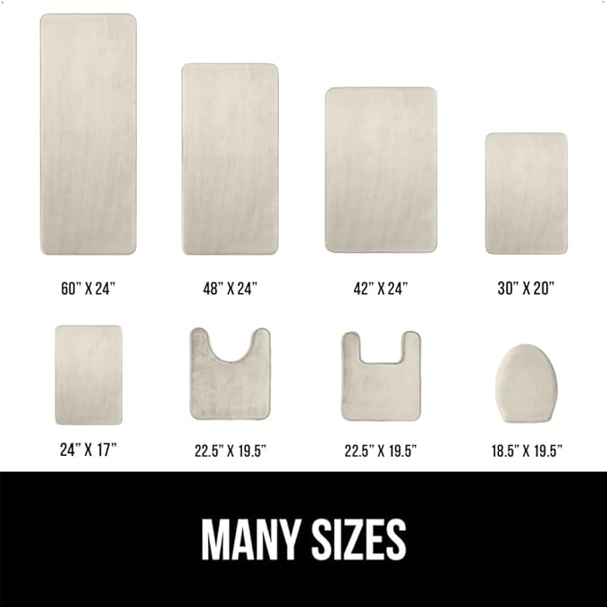 GORILLA GRIP Memory Foam Bath Rugs, Soft Absorbent Velvet Bathroom Mats, Durable Dots on Underside, Machine Washable Bathmat, Carpet Rug Room Decor for Shower Floor, 42x24 Mat, Champagne