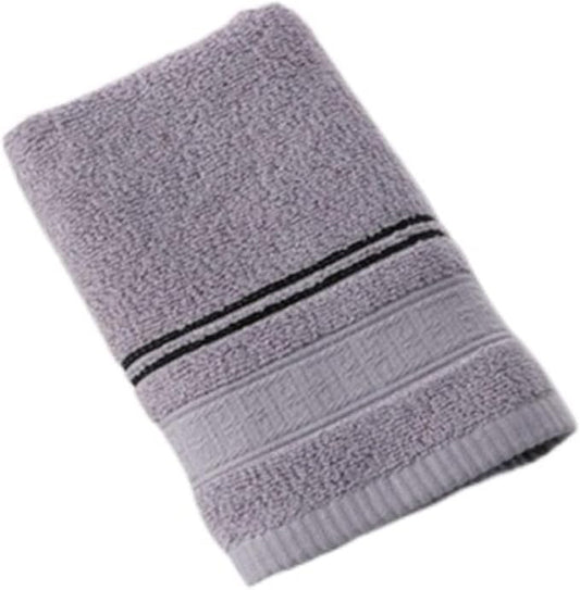 3 Pack Cotton Bath Towels 70x34 cm, Soft and Absorbent, Solid Color Jacquard Face Towels(Light Grey)