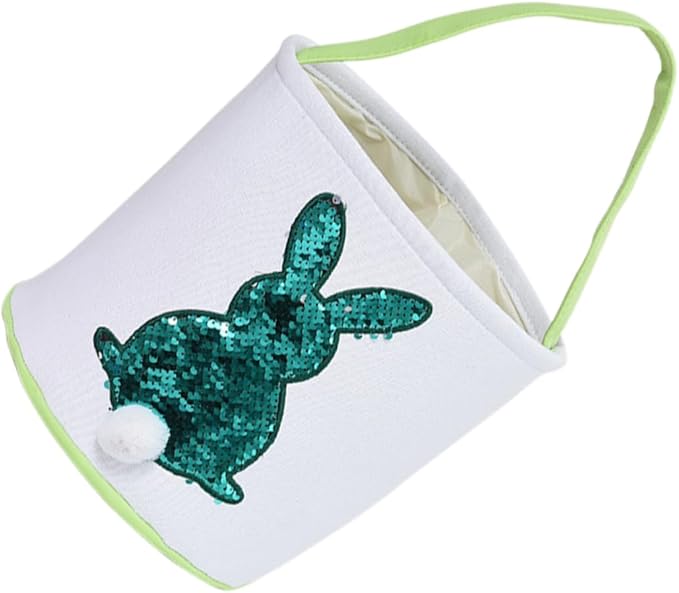 1pc Easter Bunny Basket Cute Canvas Candy Bag for Egg Hunts and Daily Storage Holiday for Fun and Practical Decoration
