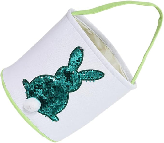 1pc Easter Bunny Basket Cute Canvas Candy Bag for Egg Hunts and Daily Storage Holiday for Fun and Practical Decoration