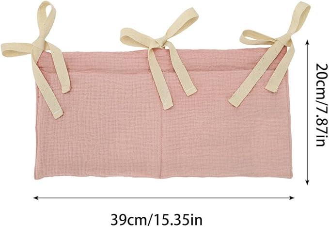 Eforcase 2PCS Baby Crib Organizer Cot Caddy Bed Storage Bag Hanging Pocket Diaper Nursery Organizer Bed Hanging Organizer Bag