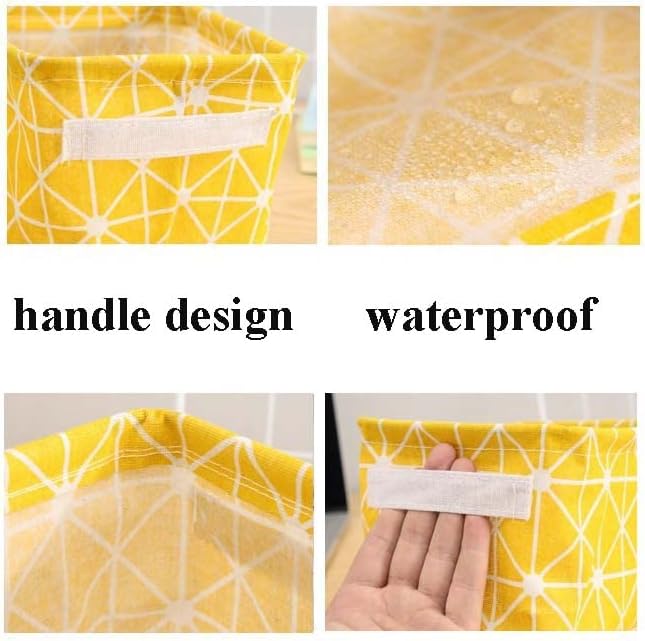 Mini Storage Baskets Collapsible Canvas Basket Bins Desk Nursery Organizer Fabric Boho Storage Basket - 6 pack