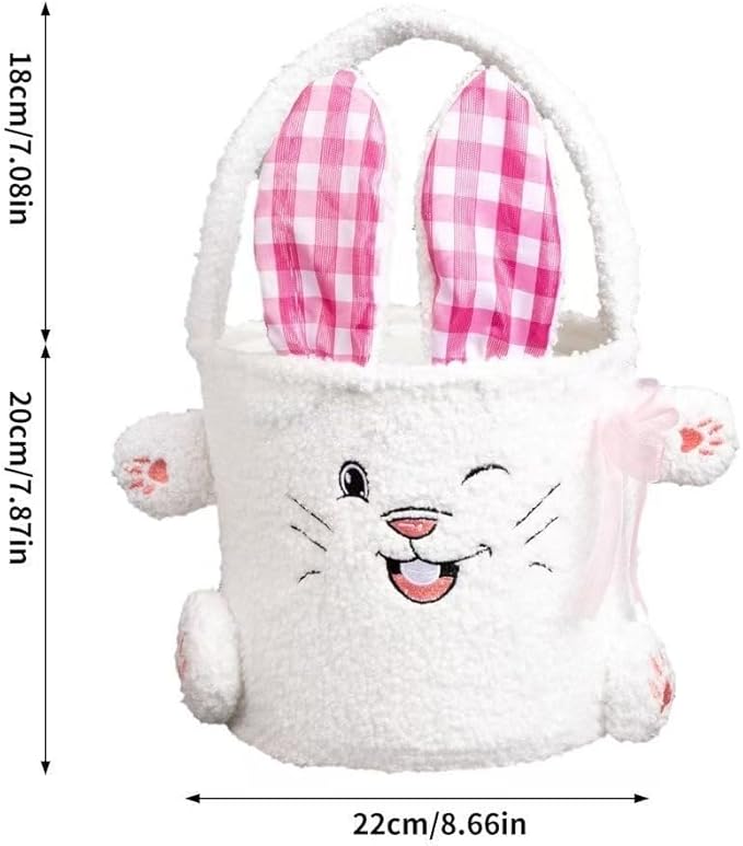 Cute Easter Gifts, Rabbit Candy Bags, Storage Baskets, Cartoon Children's Storage Bucket Decorations, Easter Baskets for Girls and Boys (Blue)(Blue)
