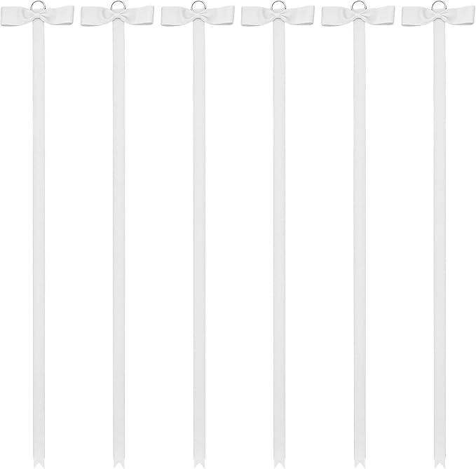 Hecila 6PCS Bow Holder Long Hair Bow Organizer Hair Accessories Organizer Hairs Clips Storage Wall Hanging Home Decor Headband Bows Storage Wall Hanging Display for Nursery Home Decors