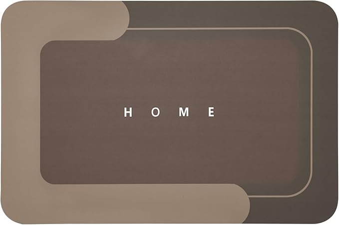 Housego Absorbent Bath Mat Magic Rug, Quick Drying Mat Magic Bath Mat Non-Slip Floor Rug Rubber Backed for Bathroom Kitchen Shower Sink, Water Absorbent (1PC, 15.7''x23.6'', Brown)