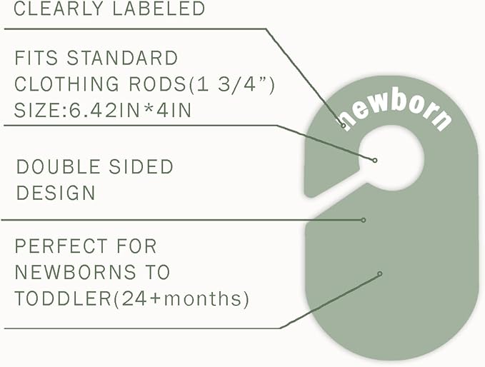 8 Pack Baby Closet Dividers – Pure Green Nursery Organizer for Baby Clothes 0-24 Months, Closet Size Markers, Baby Clothing Organizer for Nursery (green)