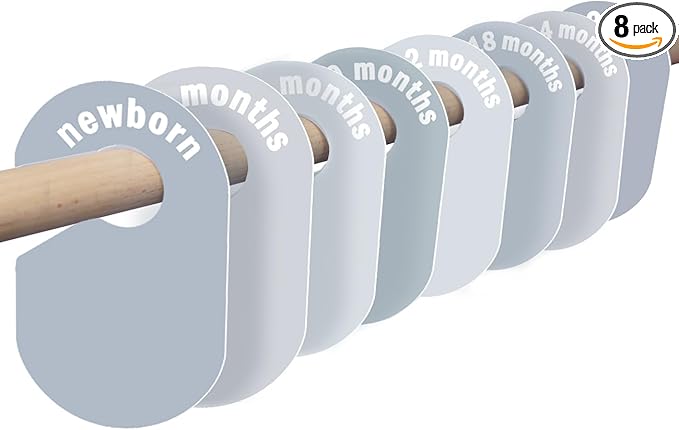 8 Pack Baby Closet Dividers – Pure Green Nursery Organizer for Baby Clothes 0-24 Months, Closet Size Markers, Baby Clothing Organizer for Nursery (Blue)