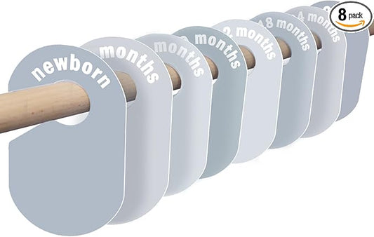 8 Pack Baby Closet Dividers – Pure Green Nursery Organizer for Baby Clothes 0-24 Months, Closet Size Markers, Baby Clothing Organizer for Nursery (Blue)
