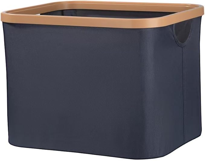 50L Foldable Laundry Basket,Versatile Storage Basket with Bamboo Borders for Bedroom,Office,Dorm.Great for Use as a Hamper with Lid, Towel Hamper for Wet Towels,Grey,Uncapped