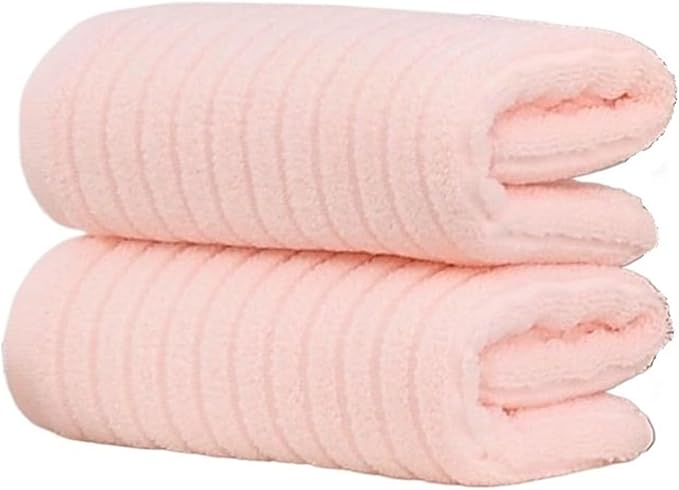 3-Piece Pure Cotton Towel Set, Thick and Soft, Absorbent for Bath and Face, Minimal Shedding, (Pink)